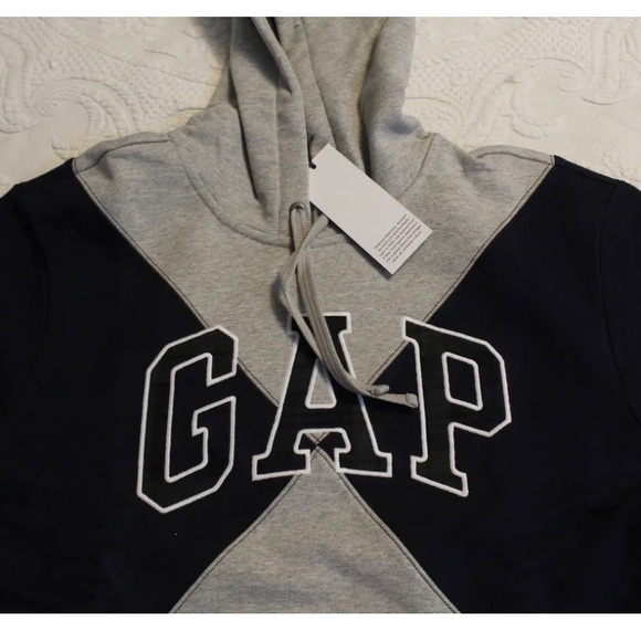 🆕OPENING CEREMONY X GAP X GQ GREY GREEN & BLUE SZ MED PLAID DIAMOND LOGO HOODIE - Picture 2 of 3